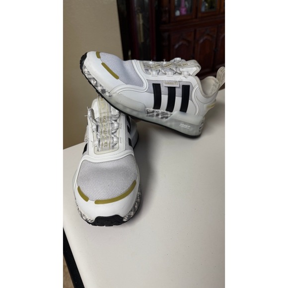 Adidas NMD_R1‎ V3 Athletic Shoes Cloud White/Core Black/Gold Metallic size 5 main image 7